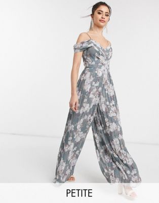 Ever New - Petite - Jumpsuit met gedrapeerde mouwen en bloemenprint-Multi