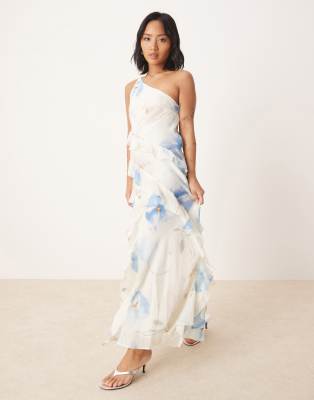 Ever New Petite One-shoulder Ruffle Maxi Dress