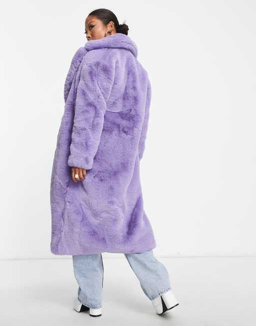 Soft faux cheap fur long coat