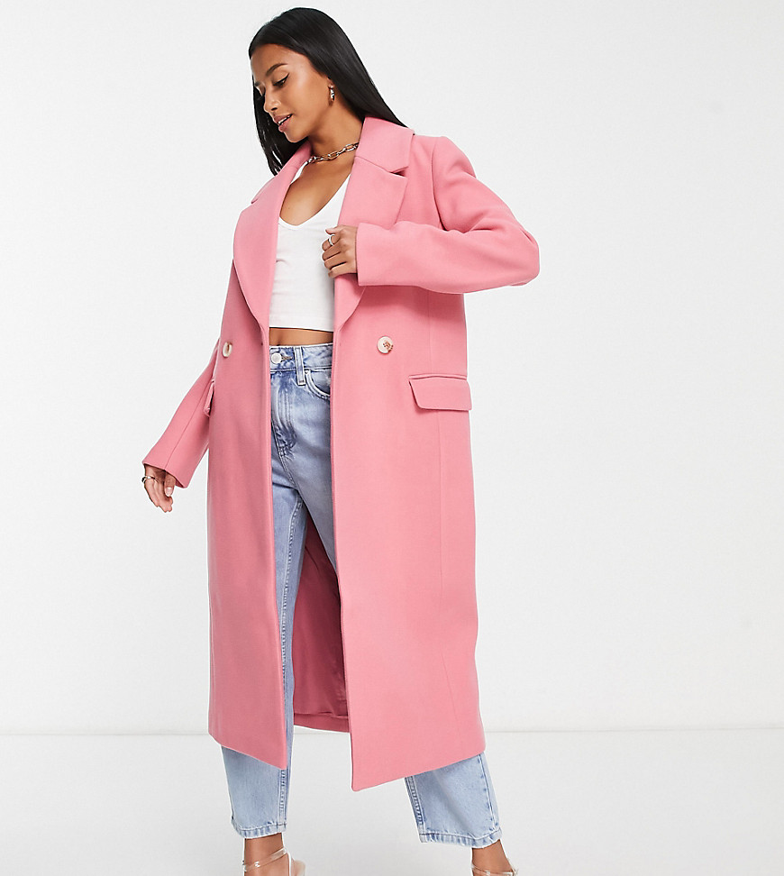 Ever New Petite oversized woven coat in pink