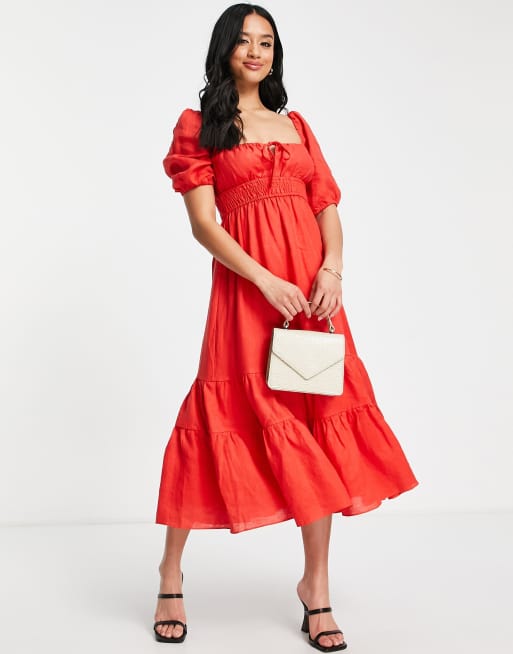 silk blue midi dress Margaret Formal Satin Wrap Midi Dress