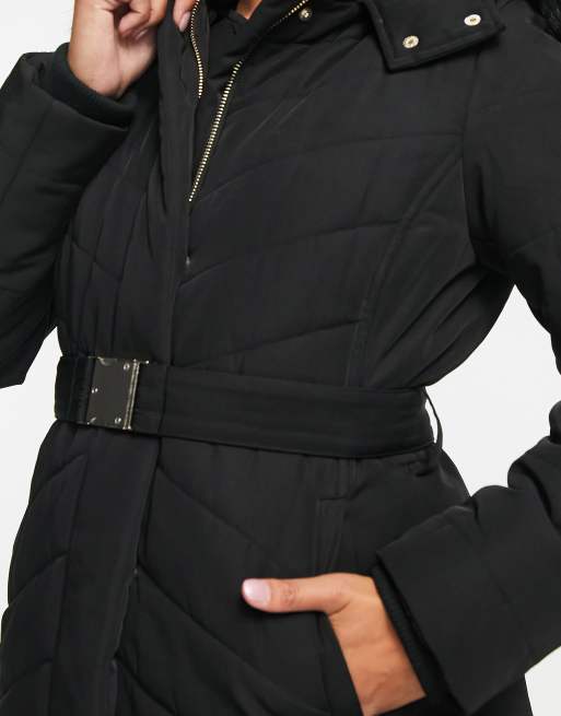 Wallis black padded sales coat