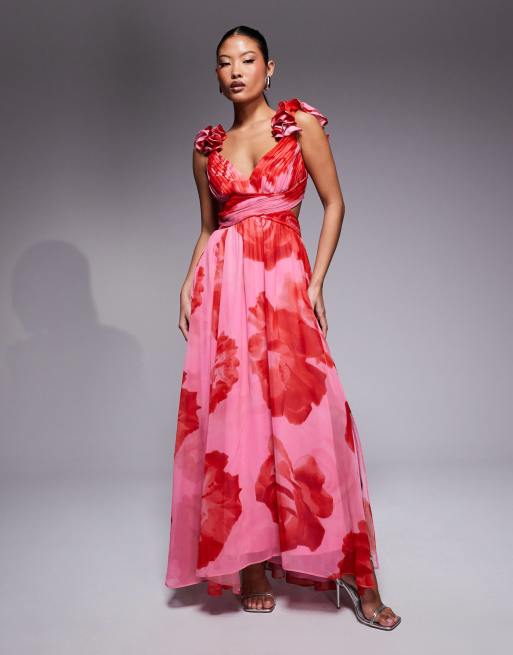 order bridesmaid dresses online Cassidy Cream Slim Rosette Dress | Dresses main image 0