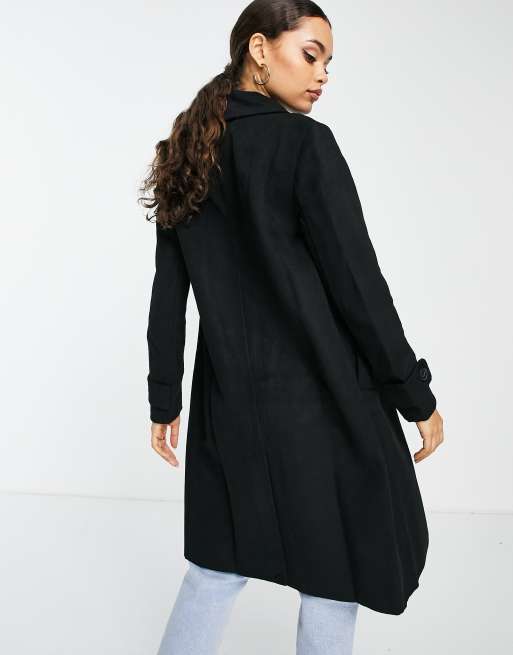 Ever New Petite smart midi coat in black | ASOS