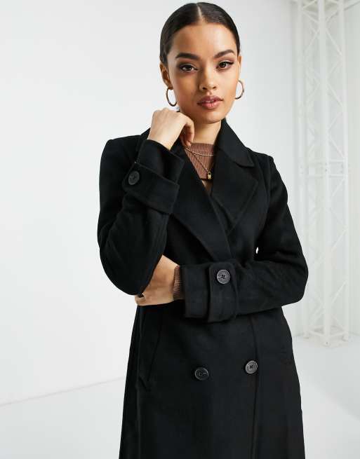 Womens black midi on sale coat