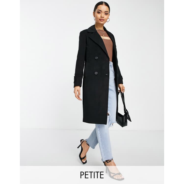 Womens petite black store coat