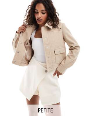 soft shacket in beige-Neutral