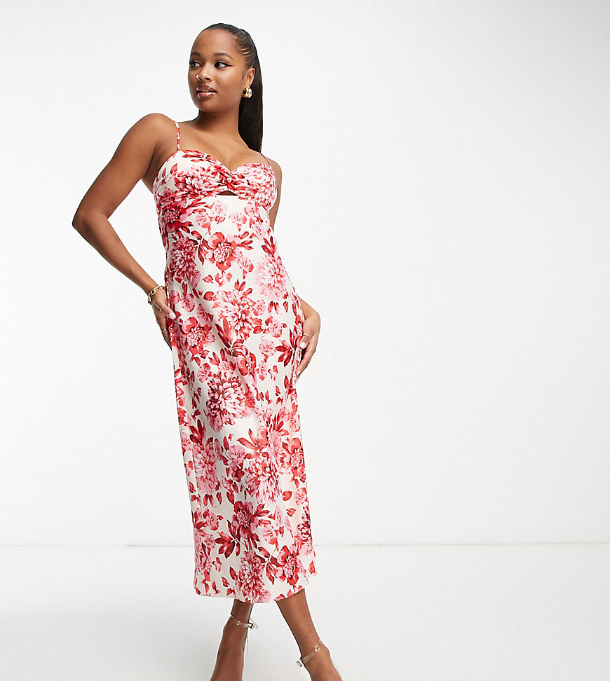 Ever New Petite Strappy Maxi Dress In Red Floral