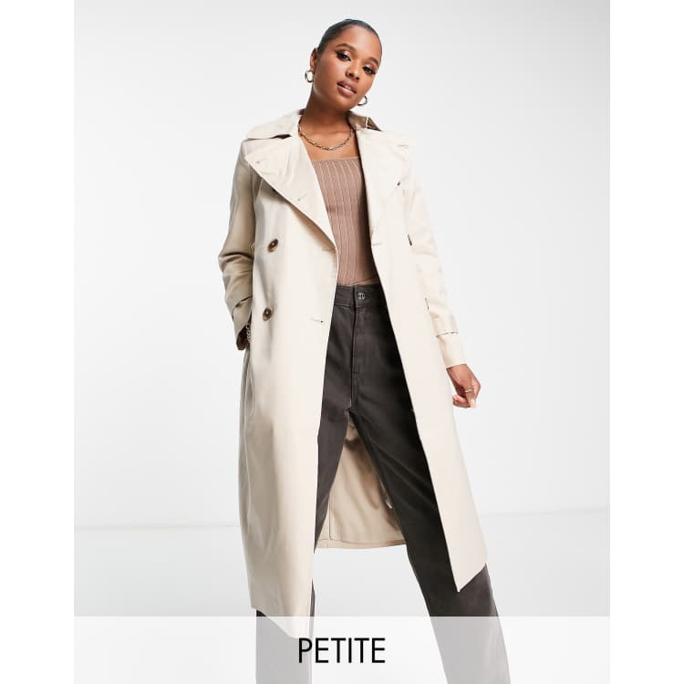 Women's petite 2025 long trench coat