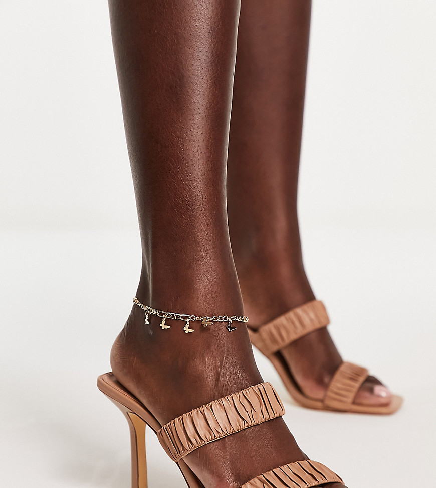 Ever New ruched strap heel in camel-Neutral