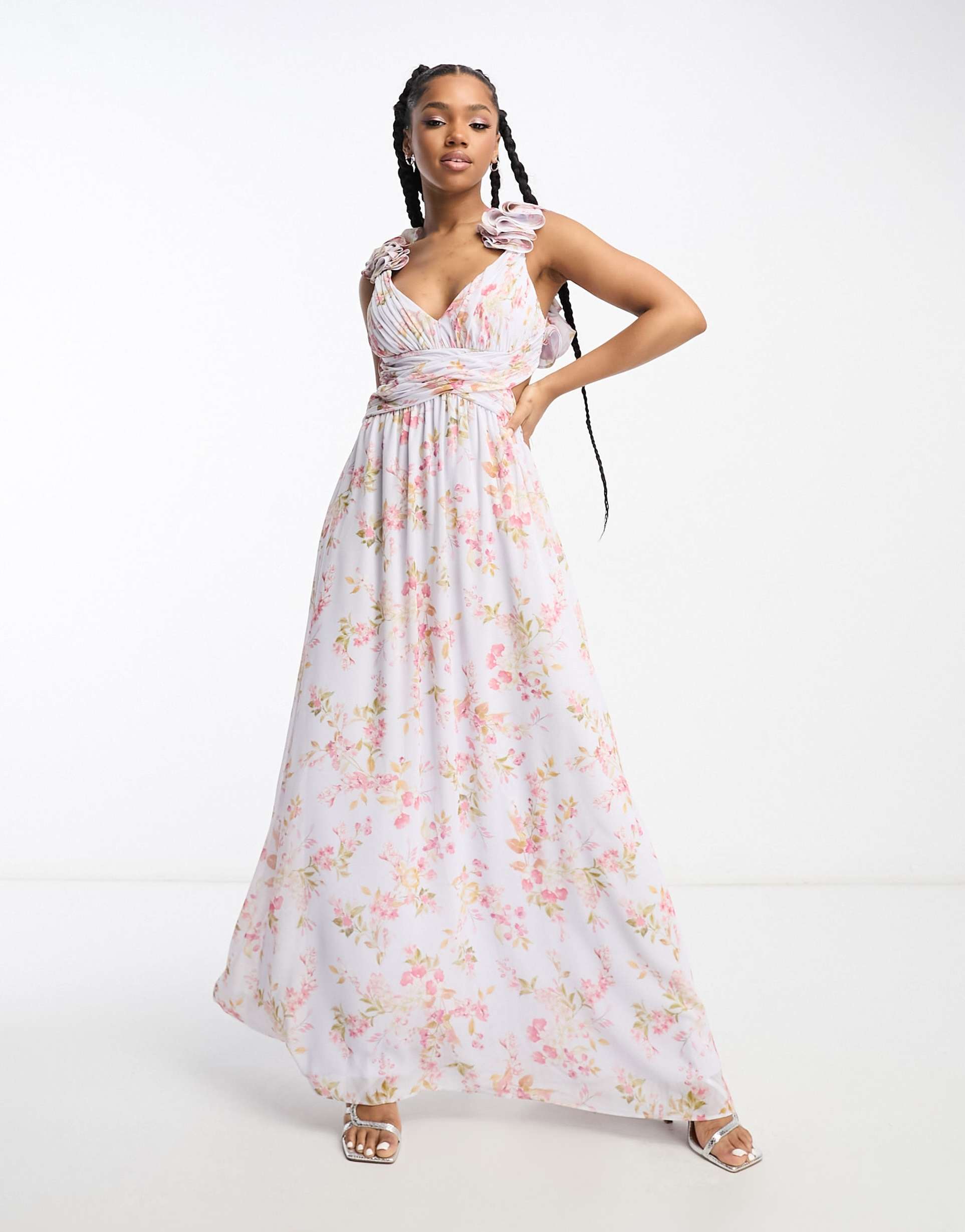 ever new ruffle strap maxi dress in floral