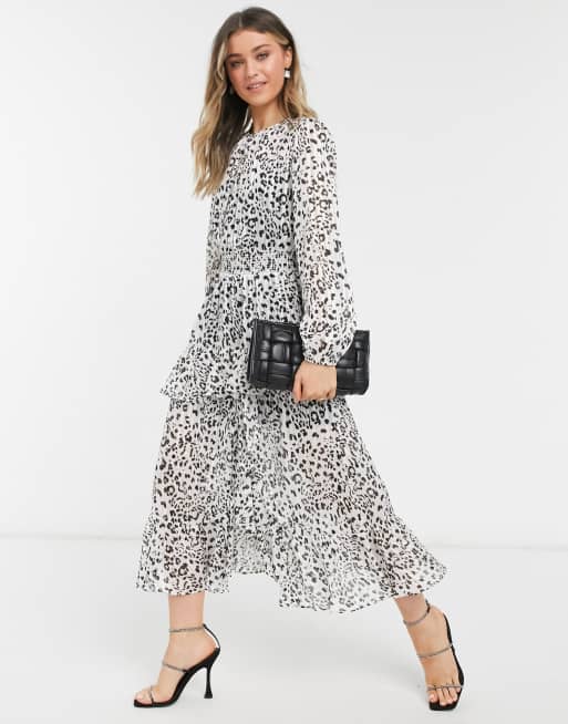 animal print slit dress