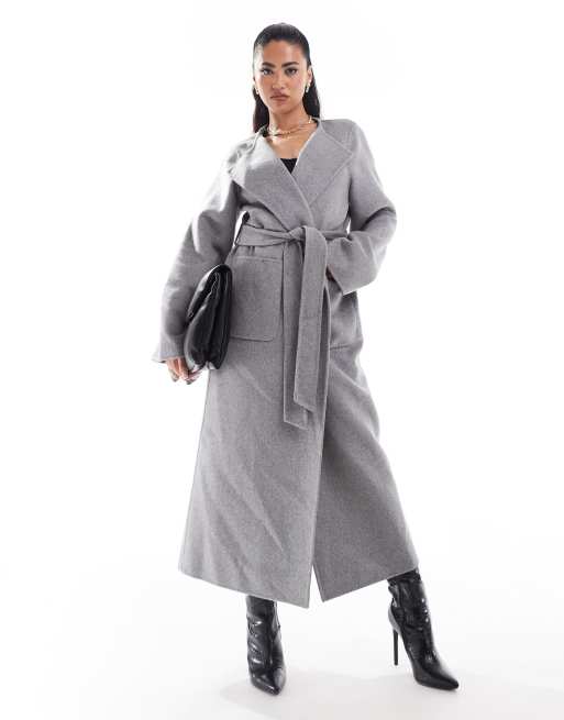 Ever New scarf coat in charcoal