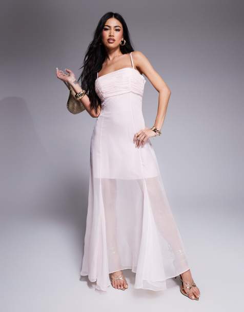 Ever New sheer maxi dress in powder pink - view 1