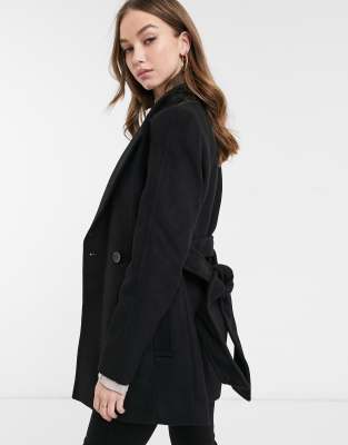 short black wrap coat