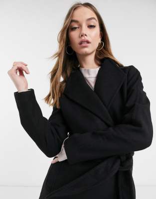 short black wrap coat