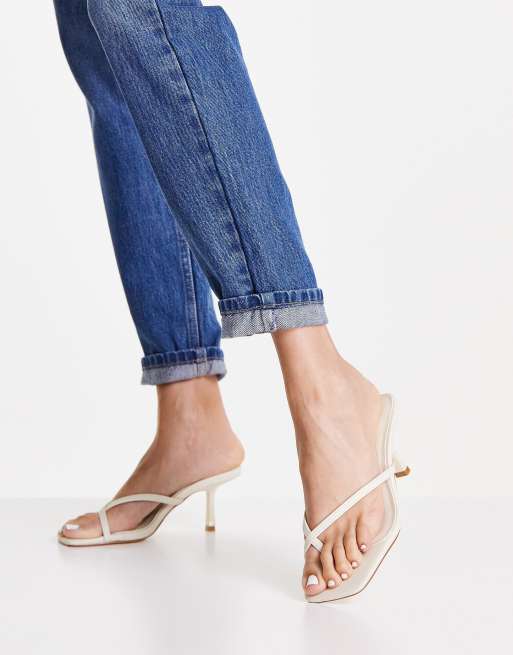 Ever New Stella toe loop low heel in white