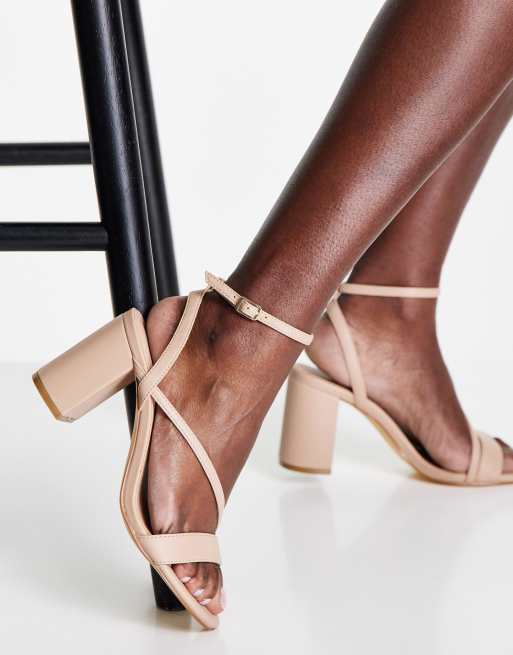 Ever New strappy low block heel in taupe