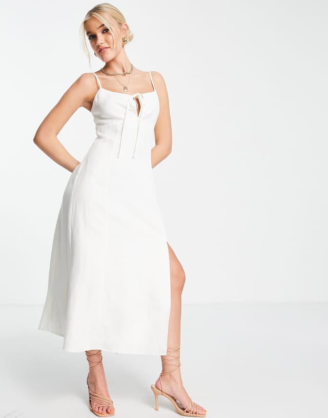 Ever New strappy midi dress in white