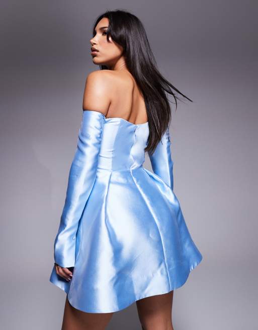 blue structured mini dress French Connection Women's Round Neck Sleeveless Dress - Poolside Blue
