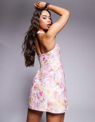 Ever New structured mini dress in pastel floral