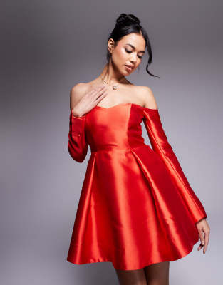 Ever New Structured Mini Dress In Red