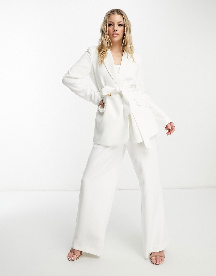 Ever New Bridal Oversized Suit Pants In Ivory - Part Of A Set-white