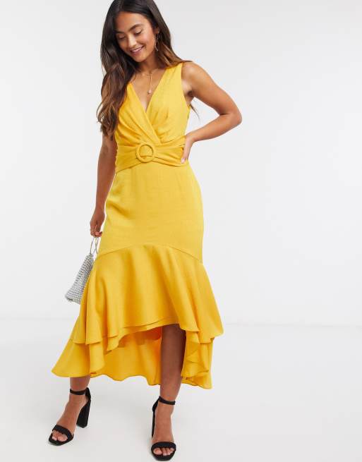 Mustard high shop low dress