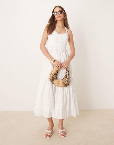 Ever New tiered midaxi dress in cream
