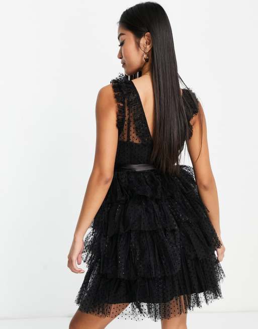 Asos black 2024 tulle dress