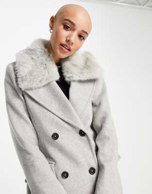 Harry faux fur collar crombie clearance coat