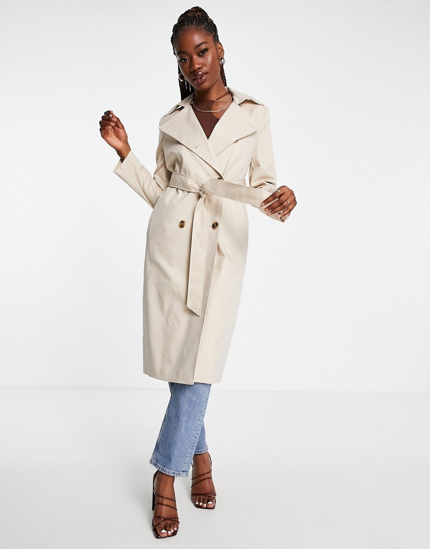 Forever New Ever New Trench Coat With Tie Belt In Mink-pink