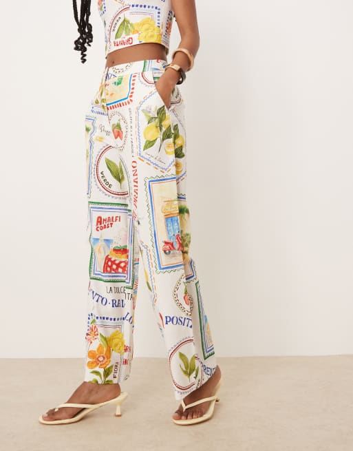 Ever New trouser co-ord in postcard print, 4 of 4