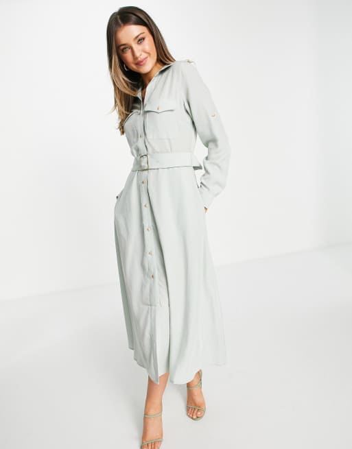 Sage green shop shirt dress