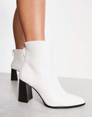 white block heels boots