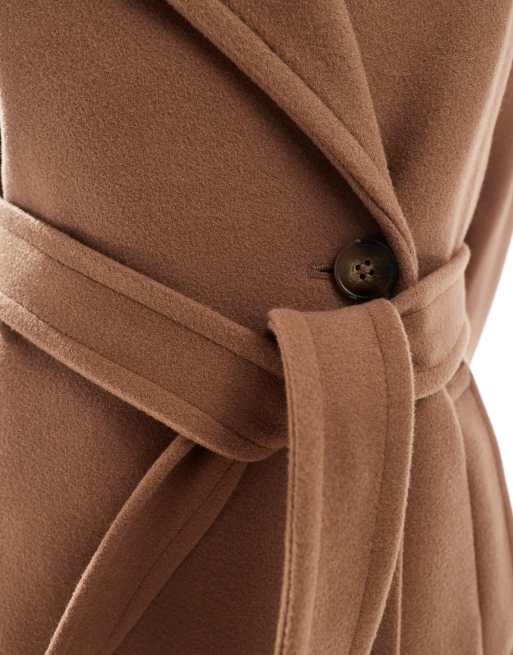 Asos design wool mix overcoat in camel best sale