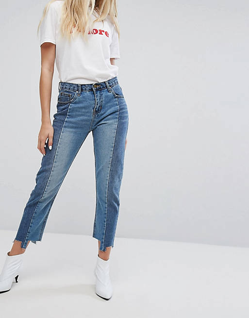 EVIDNT - Jeans skinny bicolori al polpaccio