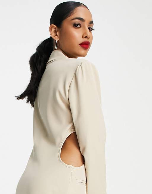 Exclusivité - 4th & Reckless Petite - Robe blazer habillée - Beige , 4 de 4