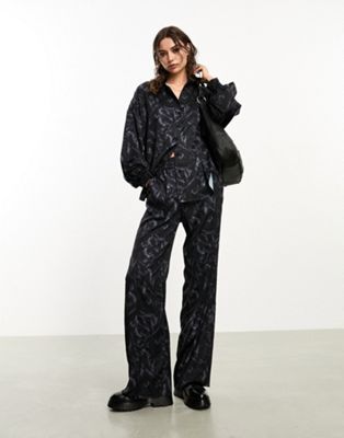 AllSaints x ASOS exclusive Charli co-ord satin trousers in black - ASOS Price Checker