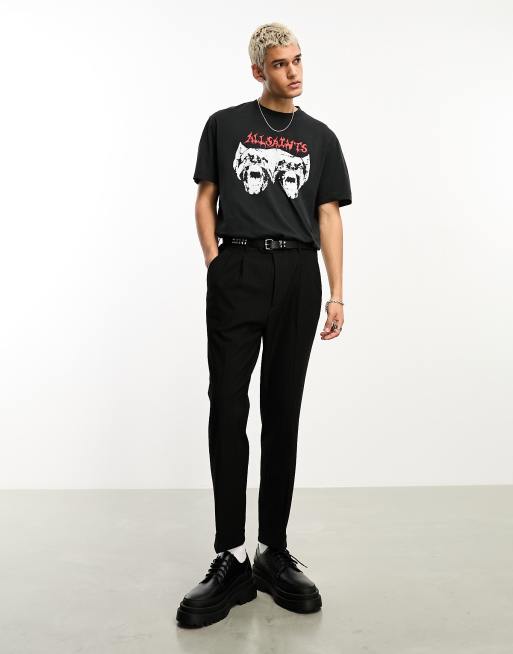 Exclusivité AllSaints x ASOS - T-shirt à imprimé Raptorex - Noir délavé, 3 de 4