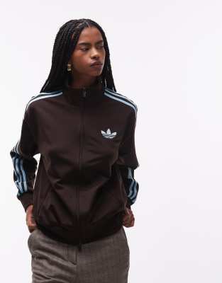 Exclusivité ASOS - adidas Originals - Firebird - Veste de survêtement ample - Marron et bleu glacier-Brown