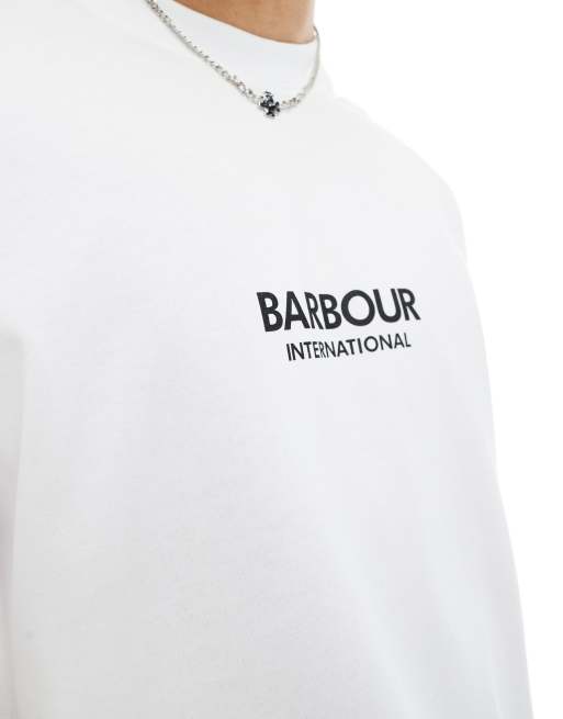 Exclusivité ASOS - Barbour International - Formula - T-shirt oversize - Blanc, 2 de 4