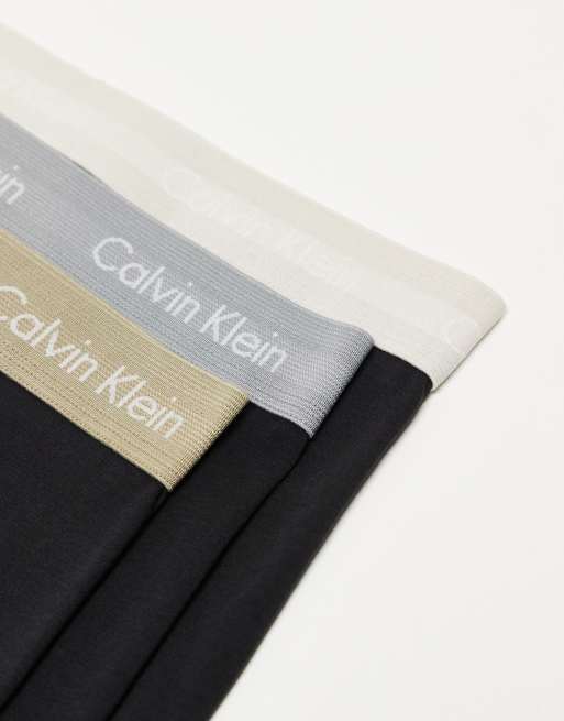 Exclusivité ASOS - Calvin Klein - Lot de 3 boxers à taille contrastante - Noir, 3 de 4