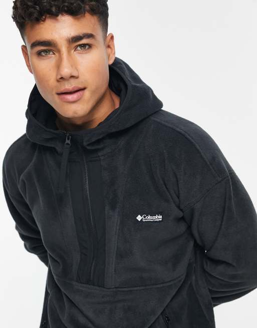 Sweat à Mi-zippe Columbia Hart Mountain Pour Homme - Manches Longues, Noir, 60% Coton 40% Polyester