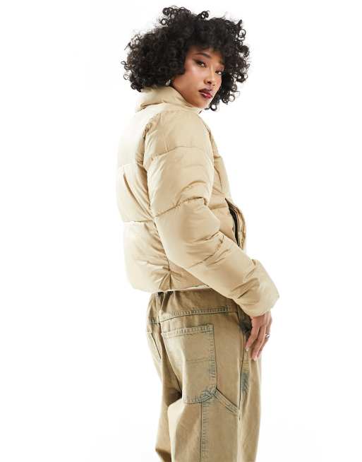 Veste courte beige hot sale