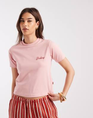 Exclusivité ASOS - - North Madison - T-shirt effet rétréci à logo - Rose S