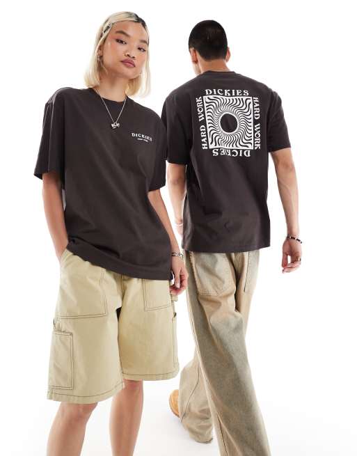 Exclusivité ASOS - Dickies - Oatfield - T-shirt imprimé au dos - Marron foncé, 3 de 4
