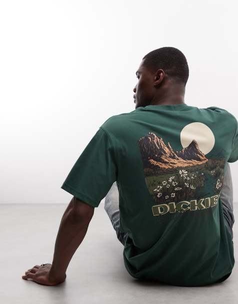 Exclusivité ASOS - Dickies - Roaming Shores - T-shirt imprimé au dos - Vert foncé - view 1