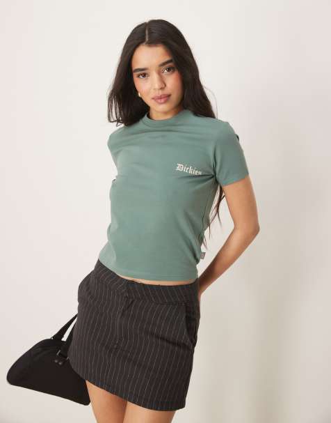Exclusivité ASOS - Dickies - T-shirt effet rétréci à imprimé Deep Rooted au dos - Vert foncé - view 1