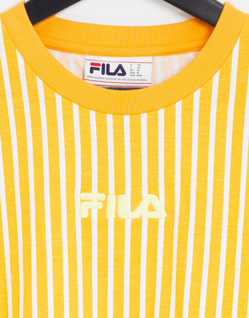 Exclusivité ASOS - Fila - T-shirt rayé à logo - Orange, 2 de 4